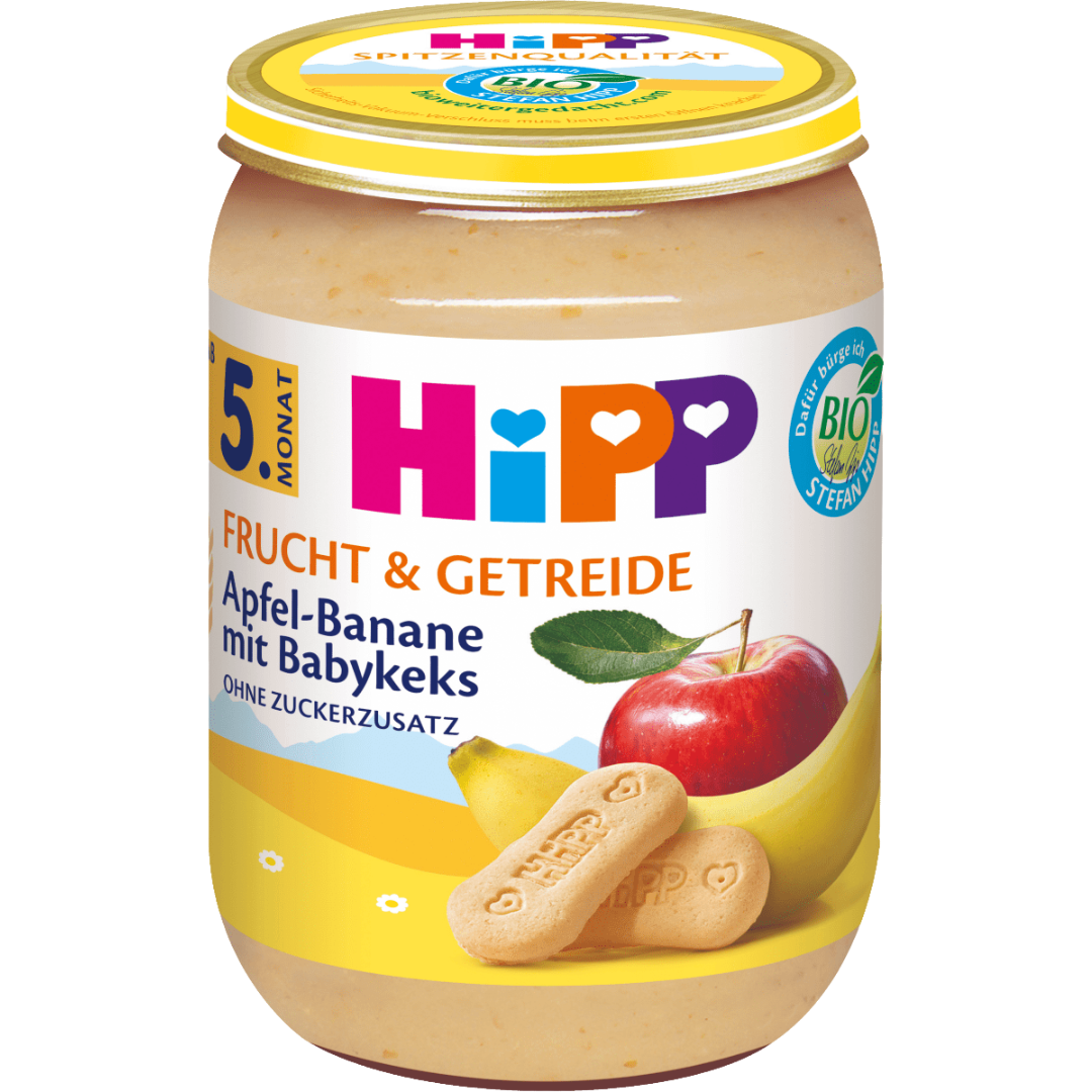 Apfel-Banane mit Babykeks